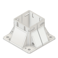 33-9090-7 MODULAR SOLUTIONS FOOT<br>90MM X 90MM (4) SIDED FOOT W/12MM FLOOR ANCHOR HOLES, HEIGHT = 105MM